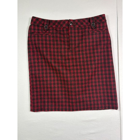 Dresses & Skirts - Eddie Bauer Womens Red Black Plaid Wool Blend Pencil Skirt Tall 10 Workwear